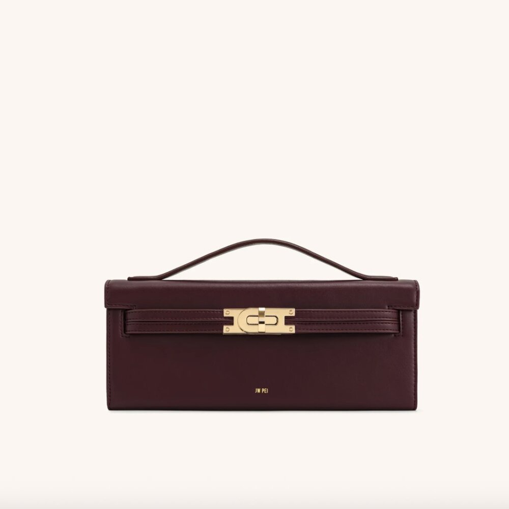 Structured Top Handle Bag - Deep Burgundy JW PEI